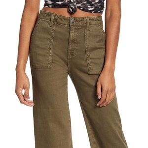 1067 NWT VIGOSS Women's Wide-Leg Twill Cargo Pants - Olive - Size 24 (00)